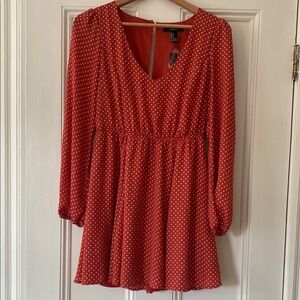Forever 21 Red Dress with White Polka Dots